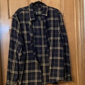 H&M Men's Blue Checkered Shirt Jacket